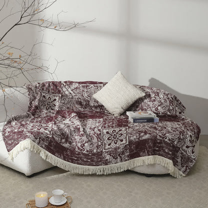 Trapunta con nappe morbide in garza di puro cotone in stile etnico
