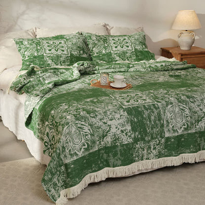 Trapunta con nappe morbide in garza di puro cotone in stile etnico