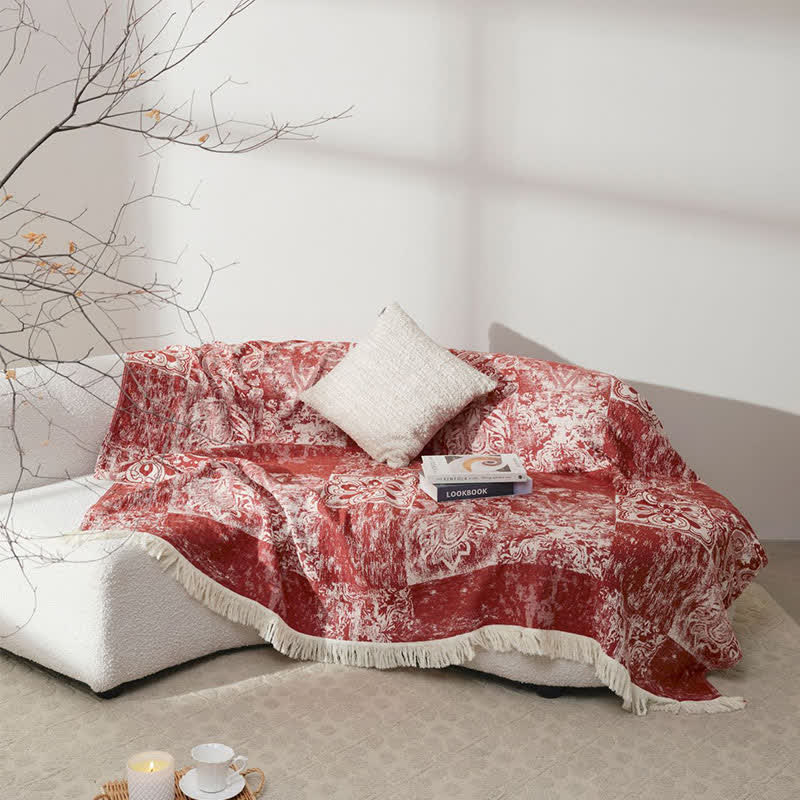 Trapunta con nappe morbide in garza di puro cotone in stile etnico
