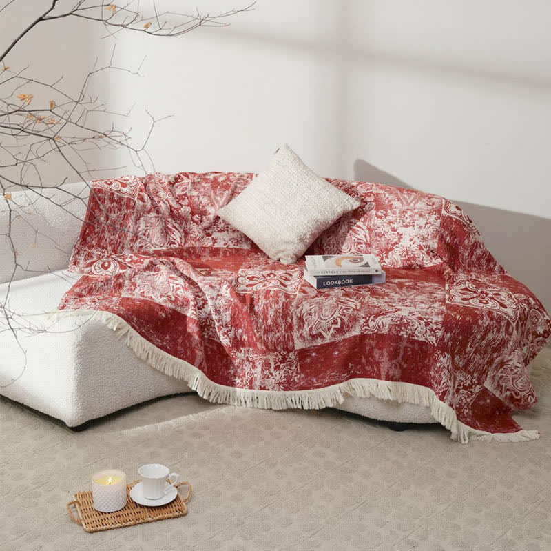 Trapunta con nappe morbide in garza di puro cotone in stile etnico