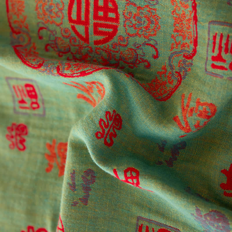 Copriletto reversibile in jacquard tinto in filo a doppio strato di cotone vintage