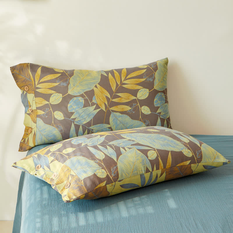Copriletto reversibile in cotone a doppio strato tinto in filo jacquard