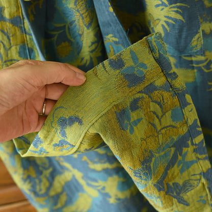 Accappatoio in jacquard tinto in filo a doppio strato di garza di cotone pastorale