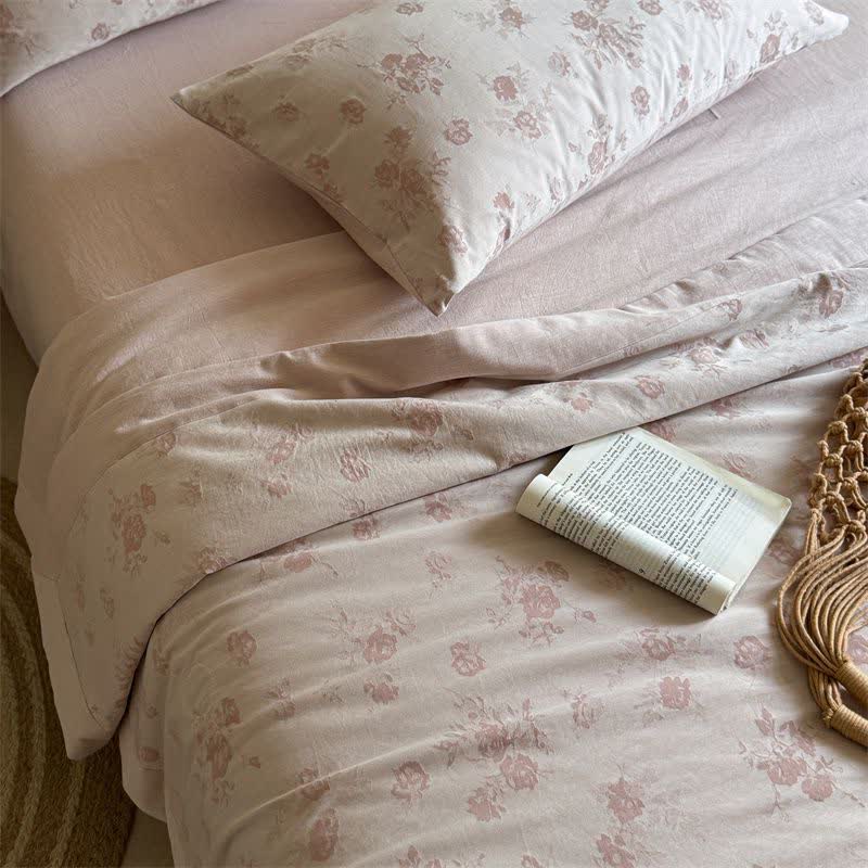 Elegante trapunta estiva in jacquard tinto in filo di cotone rosa