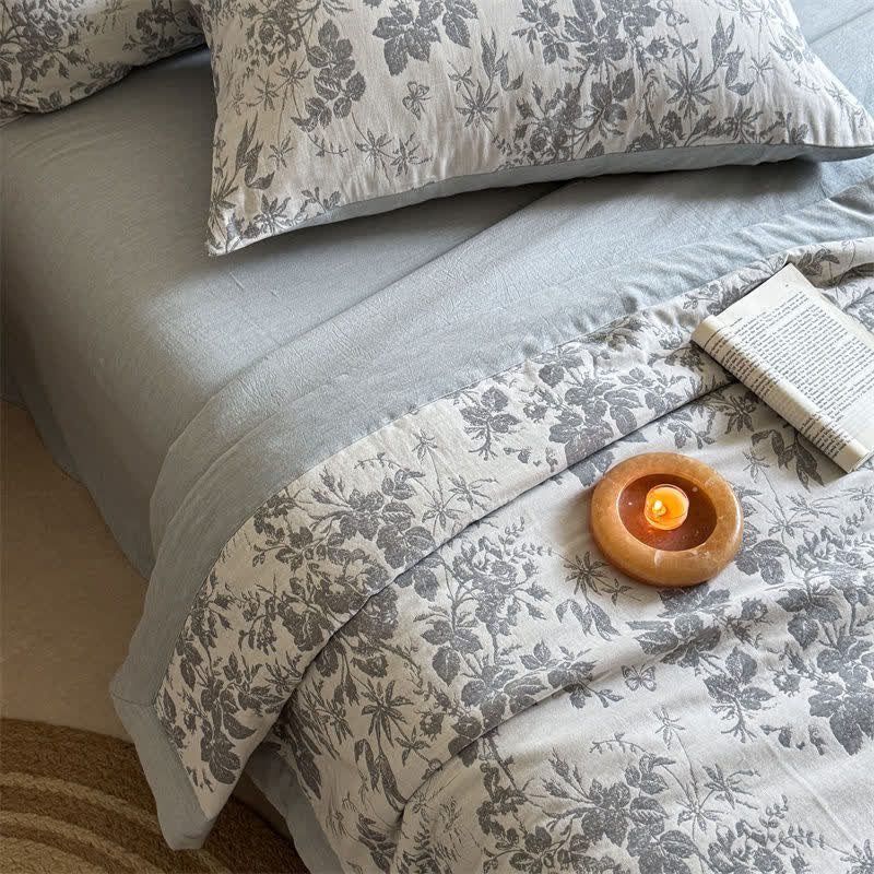 Elegante trapunta estiva in jacquard tinto in filo di cotone vegetale