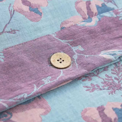 Set di biancheria da letto in garza di cotone Blooming Flowers (4 pezzi)
