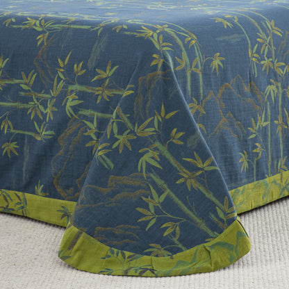 Set di biancheria da letto reversibile in garza di cotone con pianta di bambù (4 pezzi)