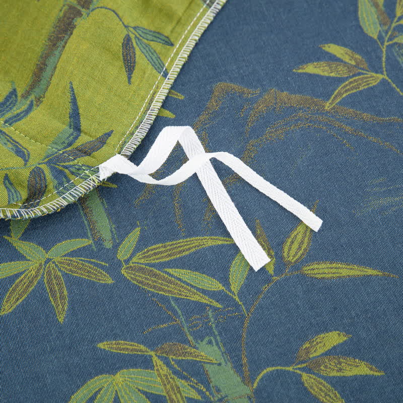 Set di biancheria da letto reversibile in garza di cotone con pianta di bambù (4 pezzi) - image 7