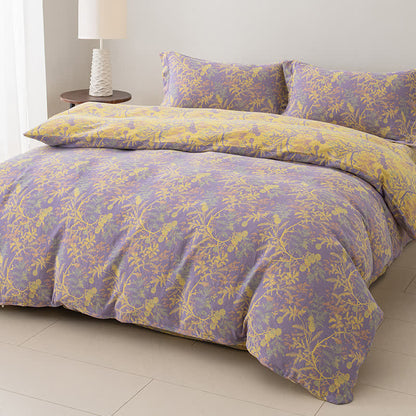 Set di biancheria da letto floreale in garza a doppio strato (4 pezzi)