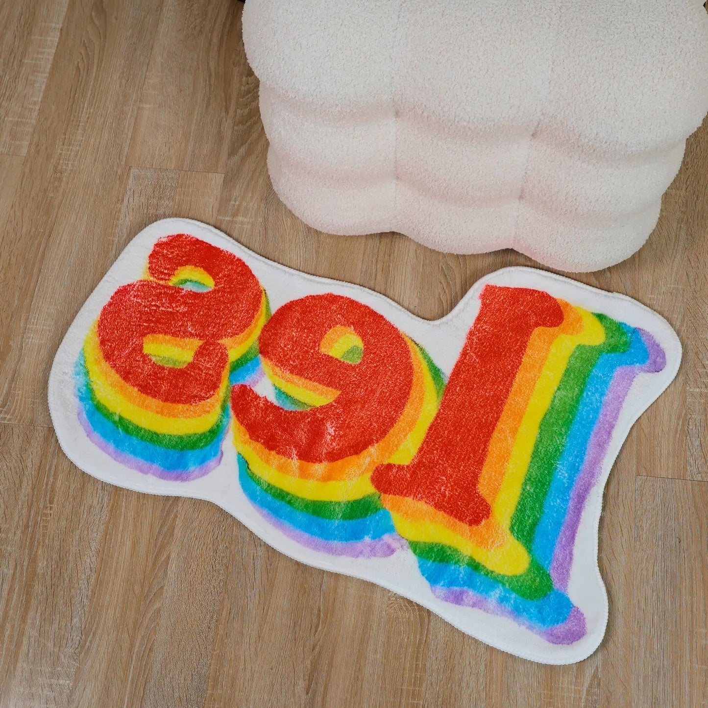 Tappetino da bagno antiscivolo in morbido pile con lettere arcobaleno