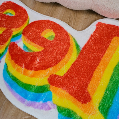 Tappetino da bagno antiscivolo in morbido pile con lettere arcobaleno