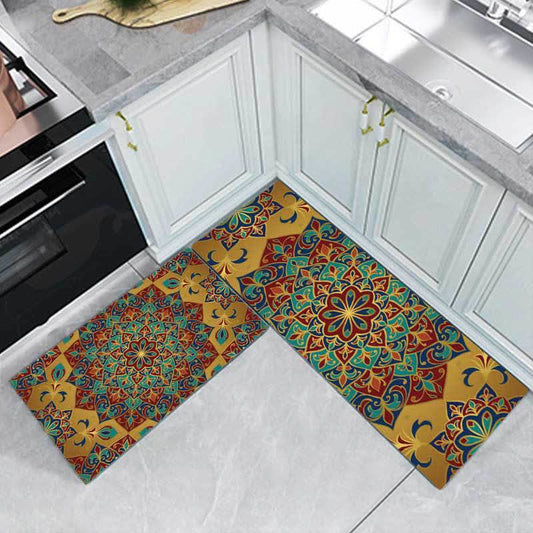 Tappeto da cucina assorbente in stile retrò bohémien
