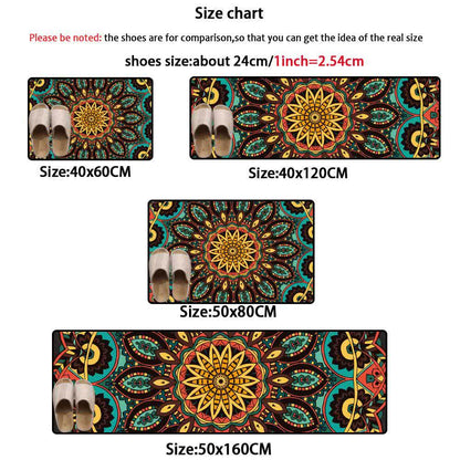 Tappeto da cucina antiscivolo con mandala vintage