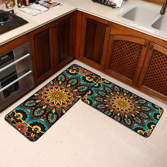 Tappeto da cucina antiscivolo con mandala vintage
