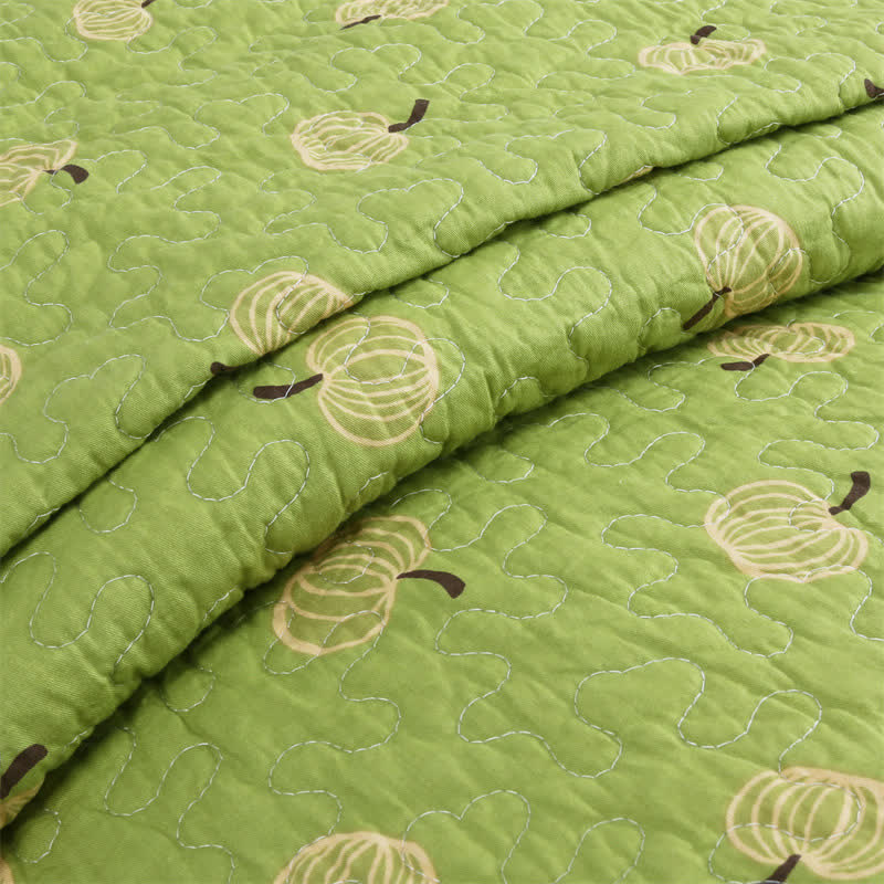Trapunta in cotone con stampa arancione fresca