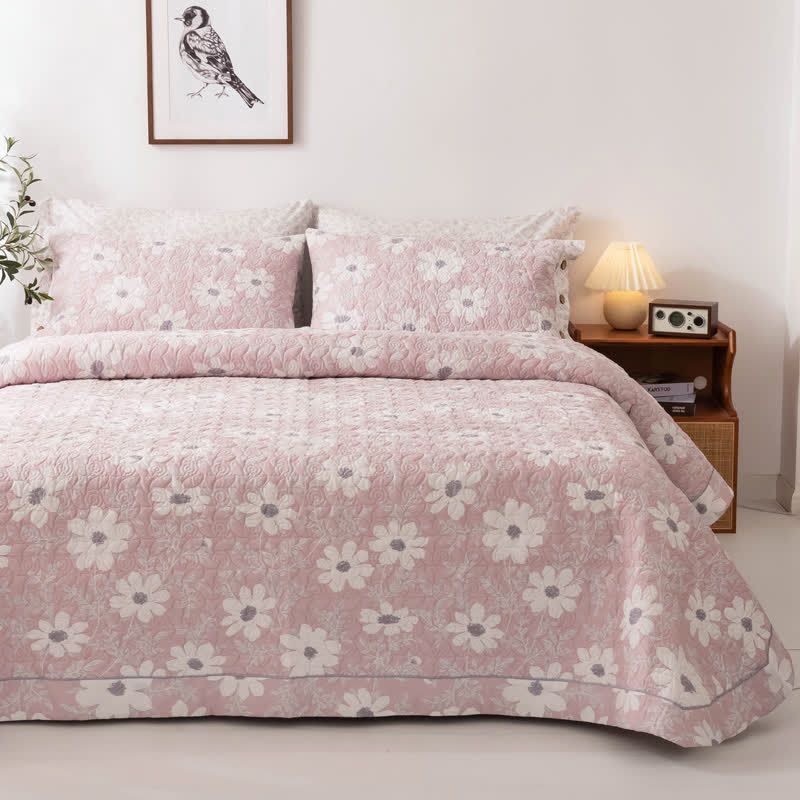 Trapunta in cotone floreale in stile country