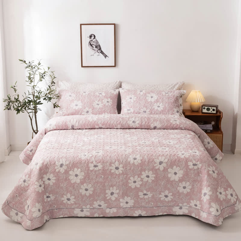 Trapunta in cotone floreale in stile country