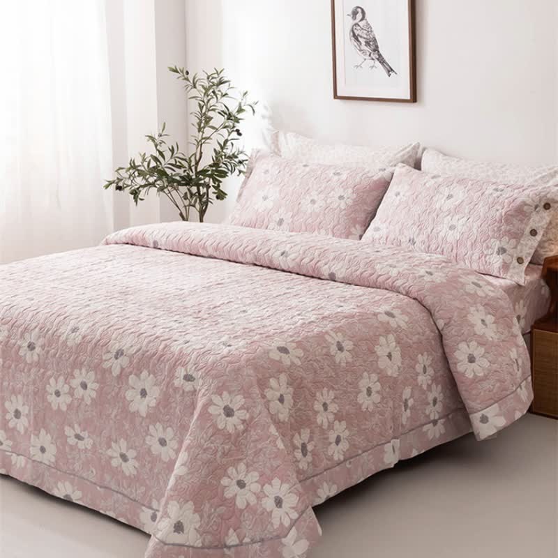 Trapunta in cotone floreale in stile country