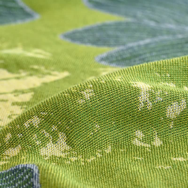 Coperta estiva rinfrescante con stampa di begonia verde