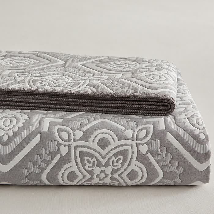 Elegante trapunta reversibile a doppio strato in garza di cotone floreale