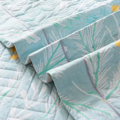 Elegante trapunta in cotone con stampa vegetale