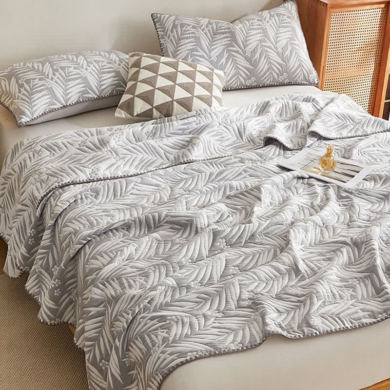 Elegante trapunta reversibile in garza di cotone a doppio strato