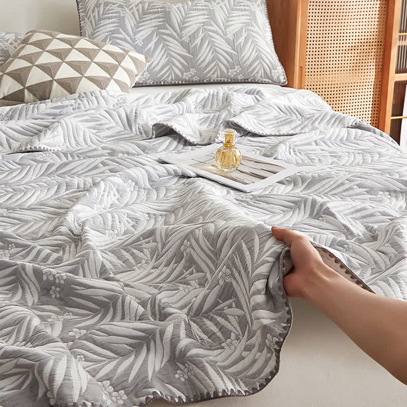 Elegante trapunta reversibile in garza di cotone a doppio strato