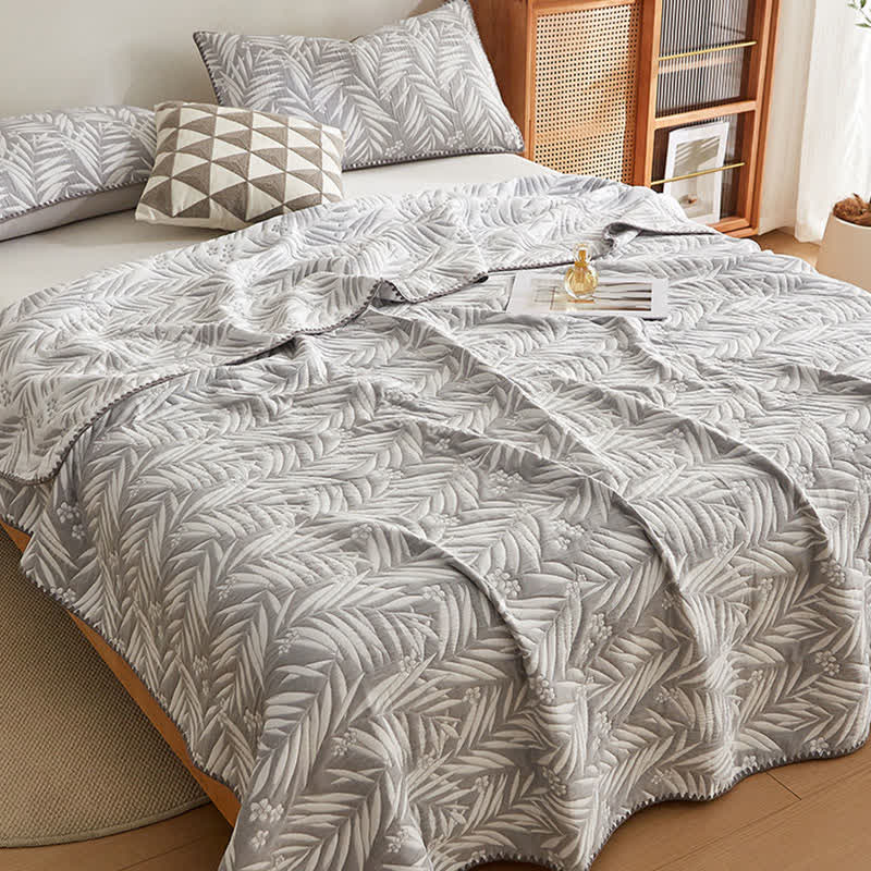 Elegante trapunta reversibile in garza di cotone a doppio strato