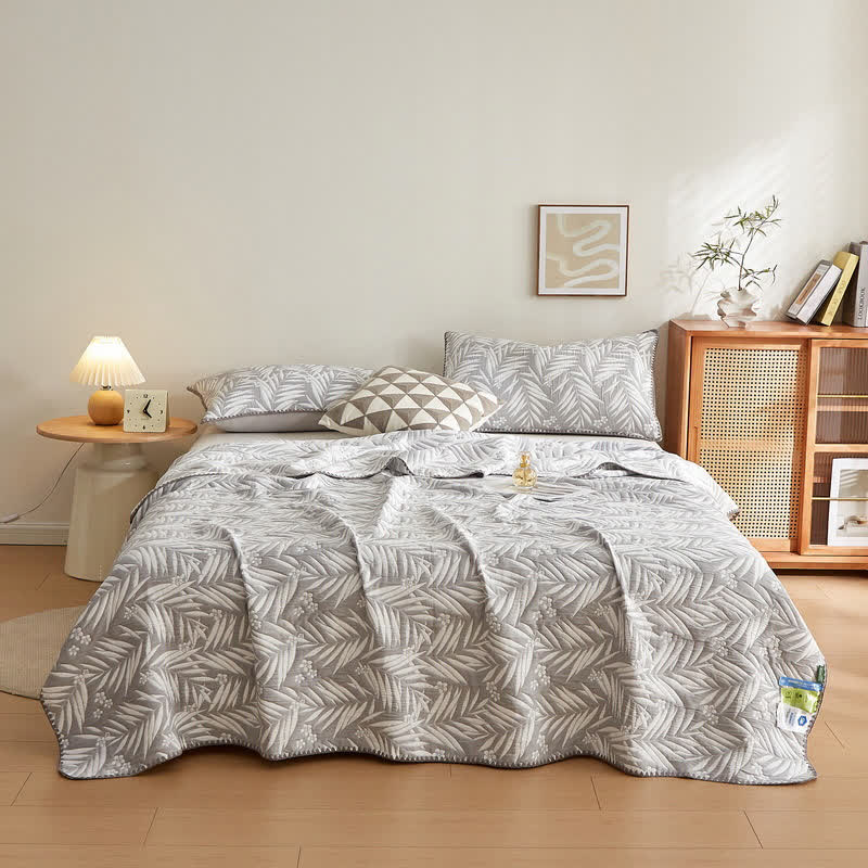 Elegante trapunta reversibile in garza di cotone a doppio strato