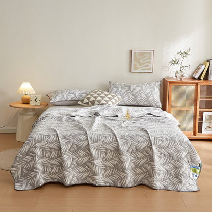 Elegante trapunta reversibile in garza di cotone a doppio strato