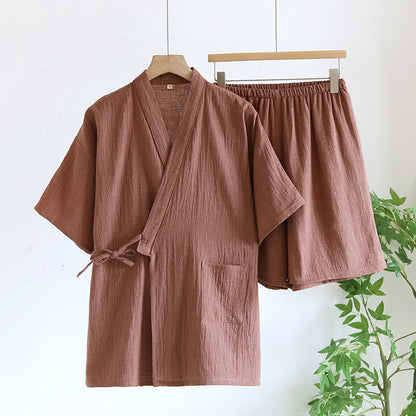 Pigiama unisex in kimono di garza di cotone