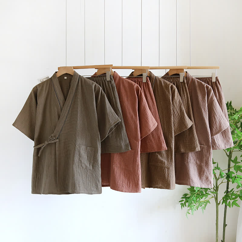 Pigiama unisex in kimono di garza di cotone