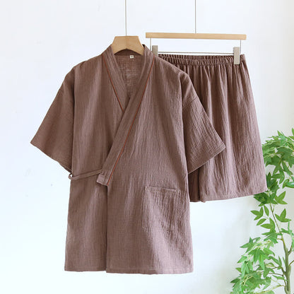 Pigiama unisex in kimono di garza di cotone