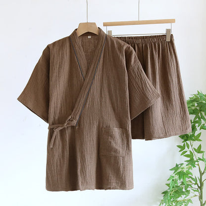 Pigiama unisex in kimono di garza di cotone