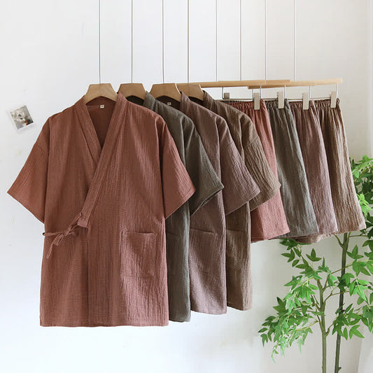 Pigiama unisex in kimono di garza di cotone