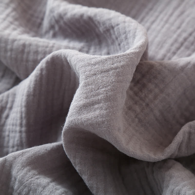 Pigiama kimono unisex in garza di cotone tinta unita