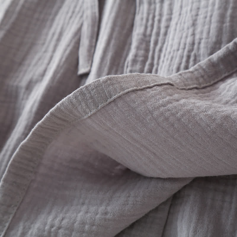Pigiama kimono unisex in garza di cotone tinta unita