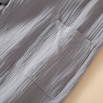 Pigiama kimono unisex in garza di cotone tinta unita