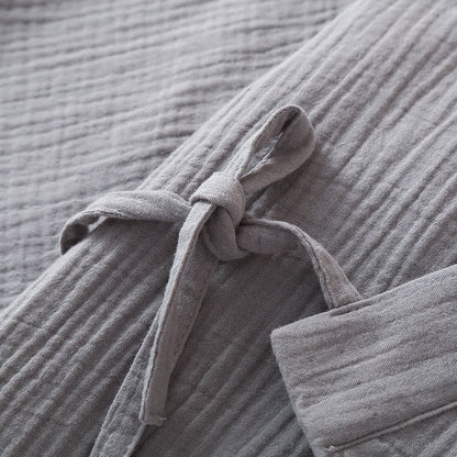 Pigiama kimono unisex in garza di cotone tinta unita