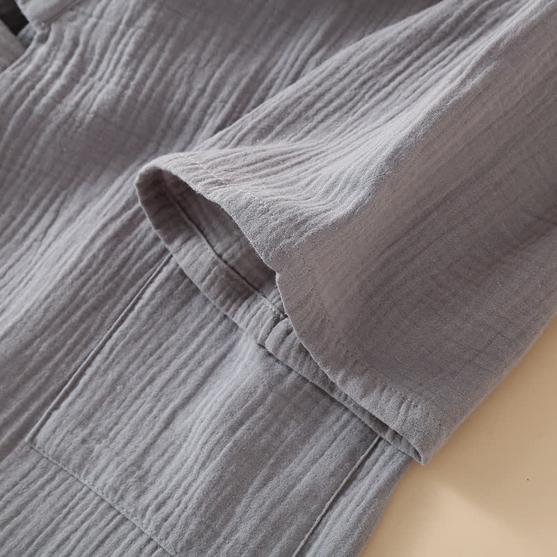Pigiama kimono unisex in garza di cotone tinta unita