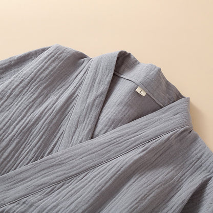 Pigiama kimono unisex in garza di cotone tinta unita