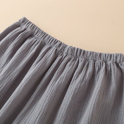 Pigiama kimono unisex in garza di cotone tinta unita