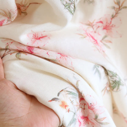 Camicia da notte senza maniche in fibra di bambù floreale