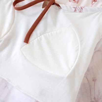 Camicia da notte imbottita in garza di cotone floreale