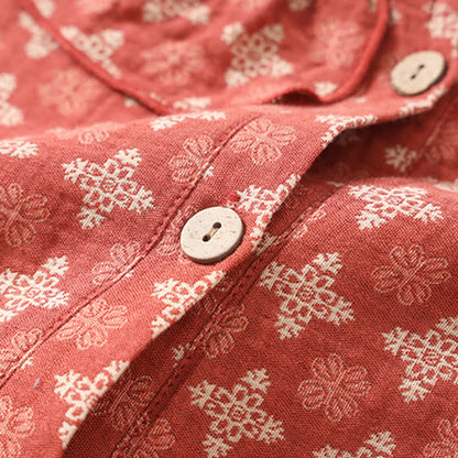 Camicia da notte retrò in garza di cotone jacquard