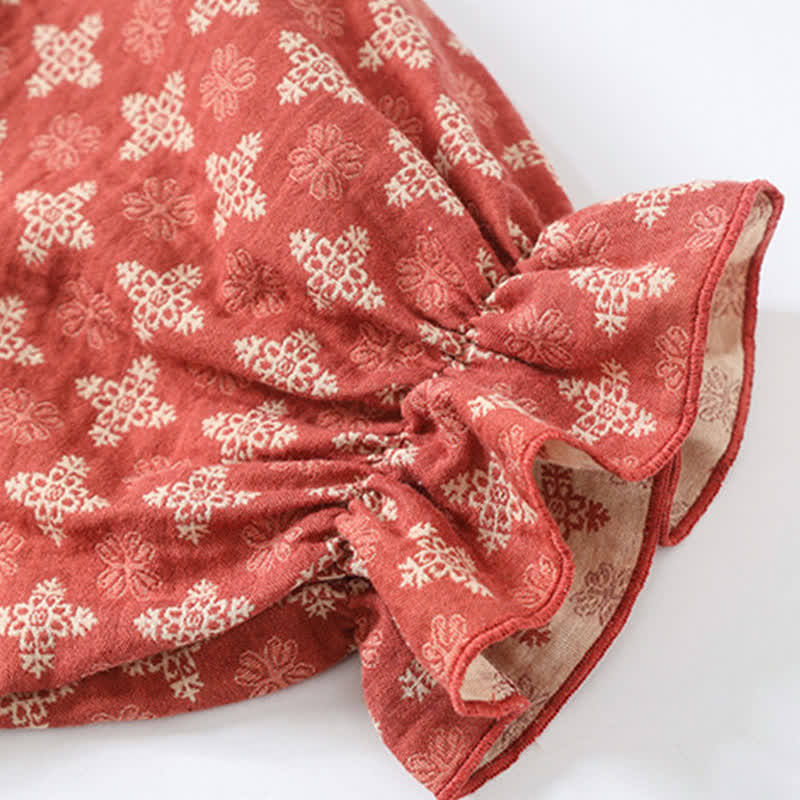 Camicia da notte retrò in garza di cotone jacquard