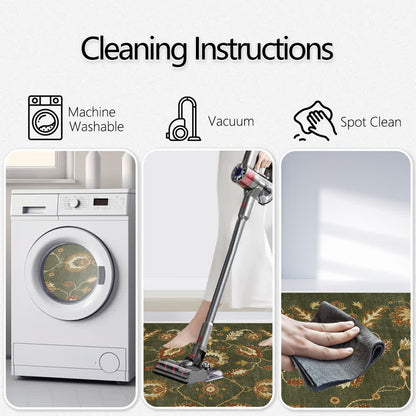 Tappeto antiscivolo per interni ed esterni con motivo floreale Paisley