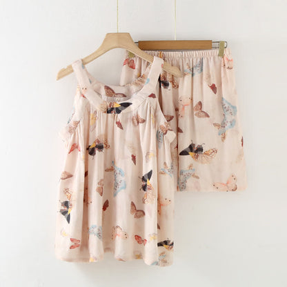 Camicia da notte vintage con stampa a farfalle - Pigiama Set - XL - image 1