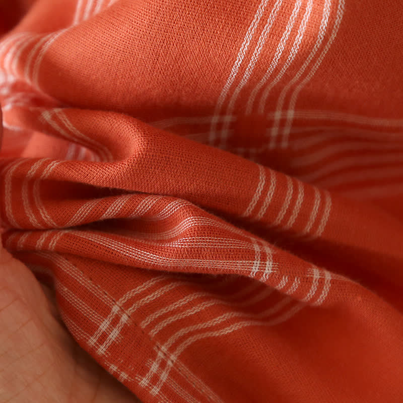 Completo da casa unisex in cotone tinto in filo a quadri
