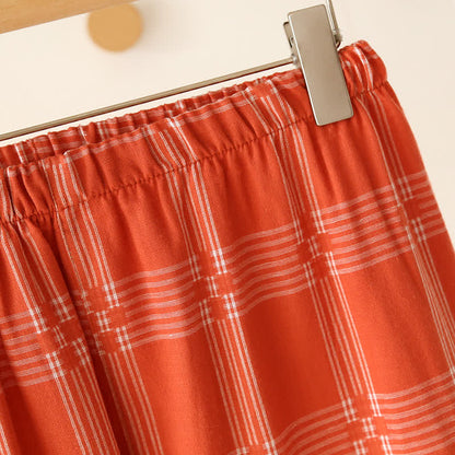 Completo da casa unisex in cotone tinto in filo a quadri
